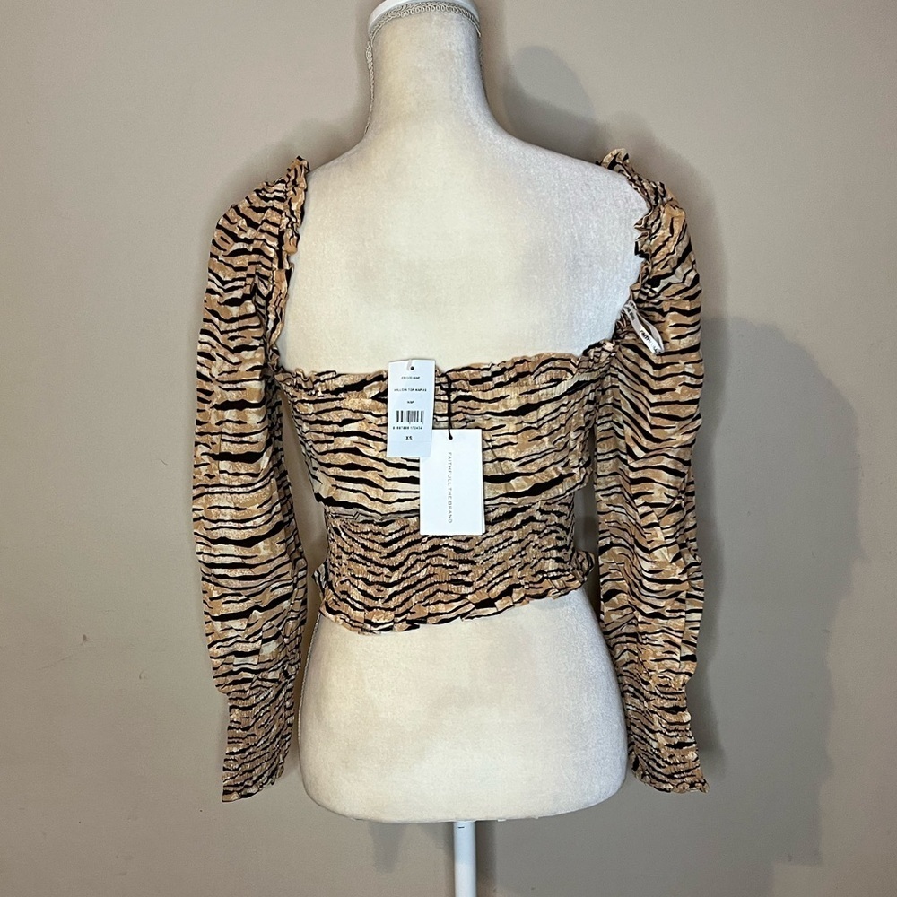 🌻Faithfull The Brand Tiger Print Sleeve Top - Picture 4 of 6